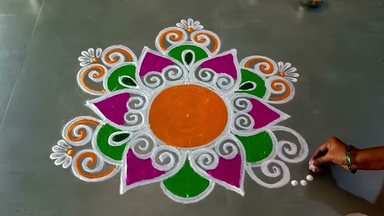 New year2026 special amazing starflowerkolam/#newyearrangoli/margazhicolorrangoli/gokulramyakolangal