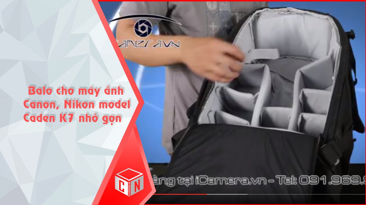 Balo cho máy ảnh Canon, Nikon model Caden K7 Hà Nội nhỏ gọn