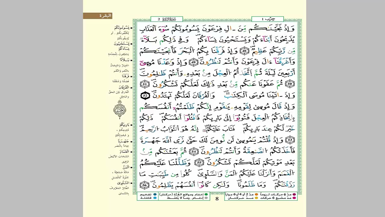 الثمن 6 من الحزب 1 مكرر 7 مرات من المصحف المصور برواية ورش عن نافع للقارئ الشيخ العيون الكوشي
