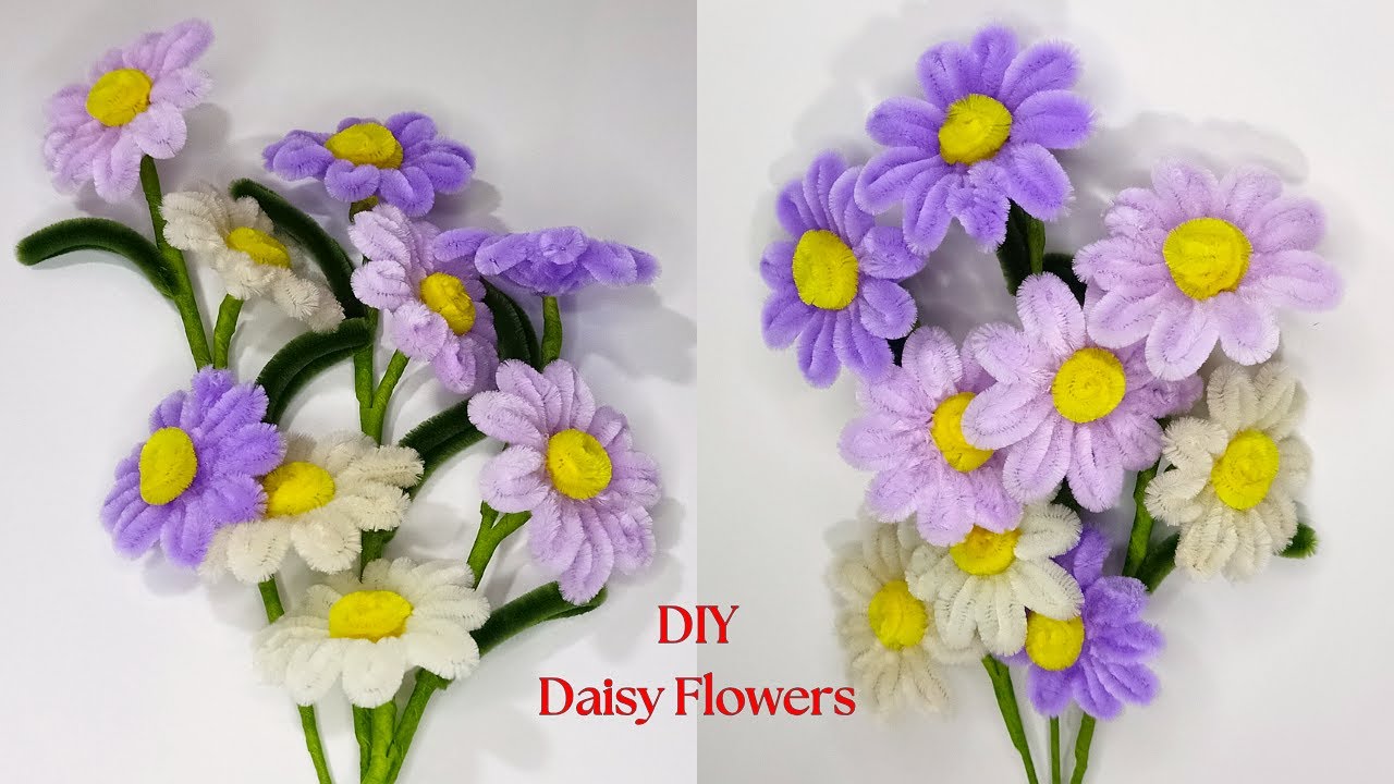 DIY Daisy Flower | How to make easy daisy flowers with pipe cleaner