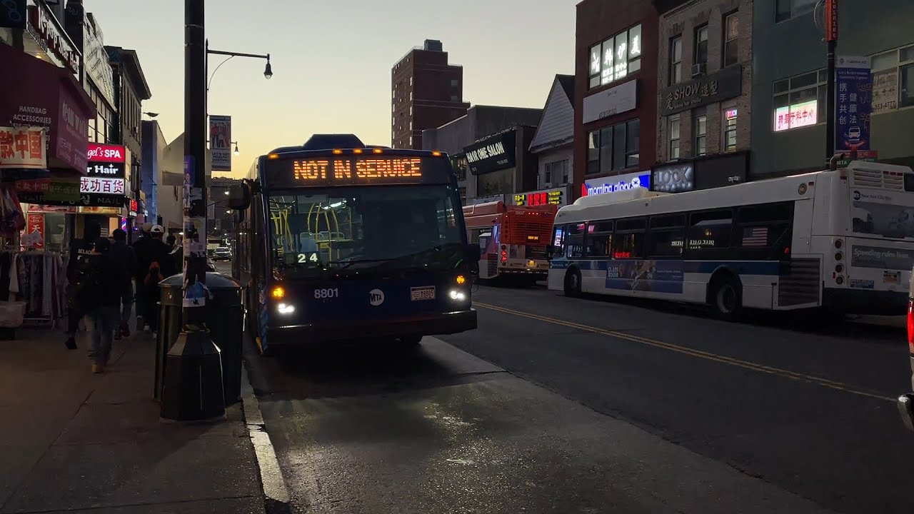 MTA Q12 bus #8801 full ride from Flushing Main St to Sanford Av & 147 St.