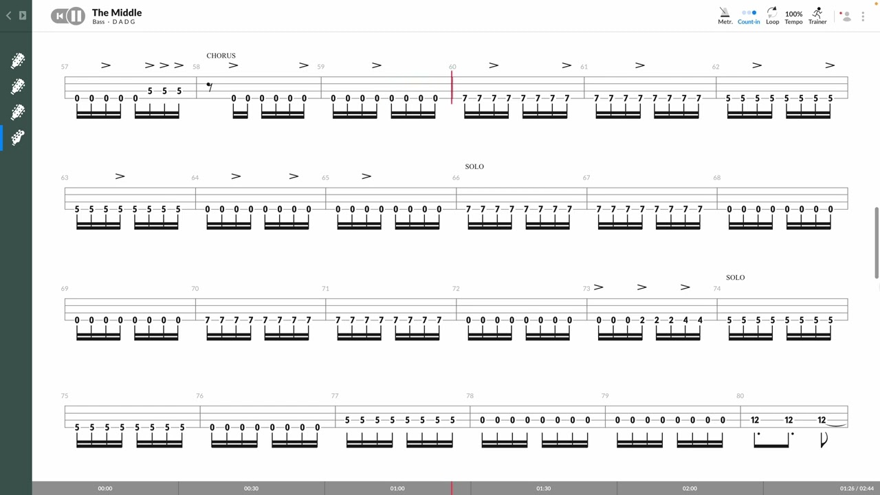 Jimmy Eat World - The Middle (BASS TAB PLAY ALONG)