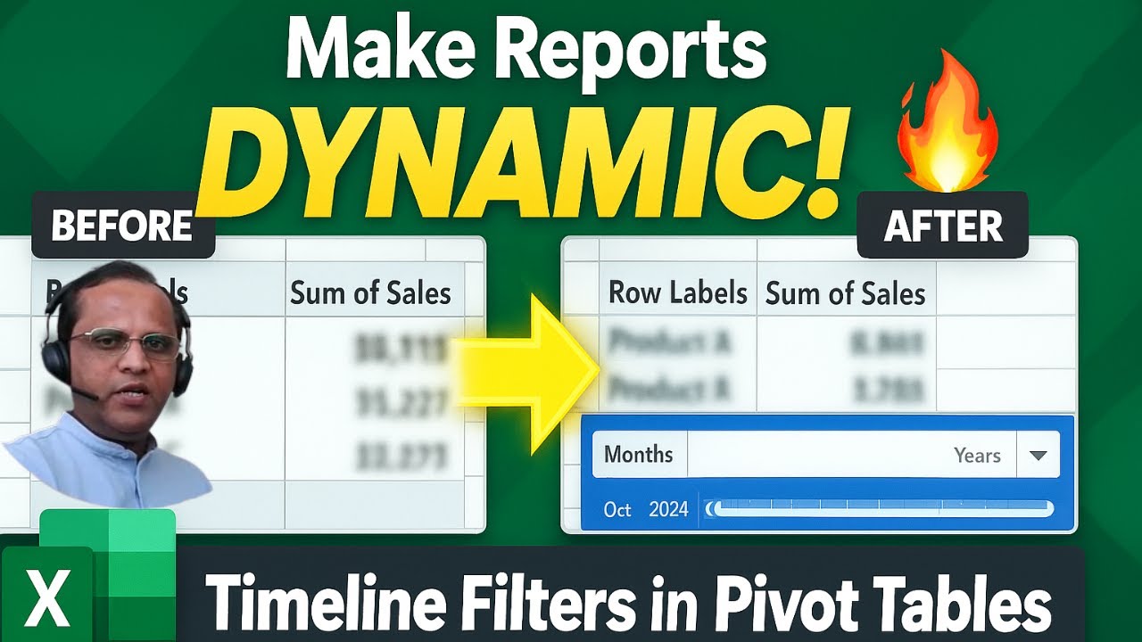 55. The Secret to Dynamic Excel Reports: Timeline Filters in Pivot Tables 🔥