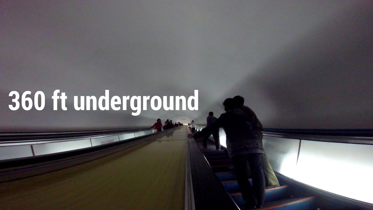 Pyongyang Metro Escalator (360 ft underground) - North Korea