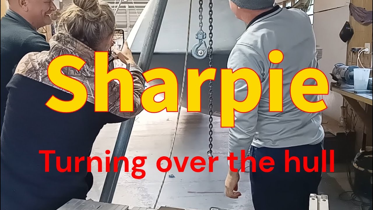 Sharpie Trailer Yacht Design Build Sail: Turning Hull Over. Did I expect it to be easy?