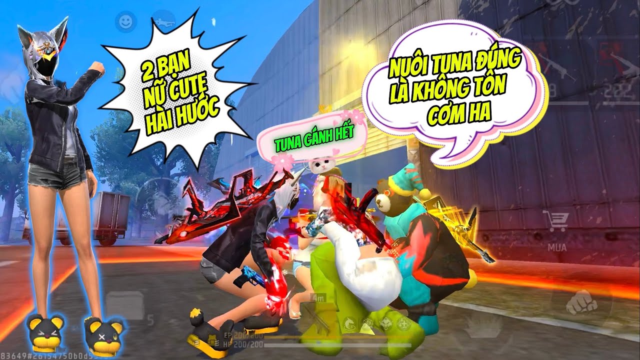 [Free Fire] Giả Gái Ghép Kênh Thế Giới Gặp 2 Bạn Nữ Cute Nói Chuyện Hài Hước | Tuna