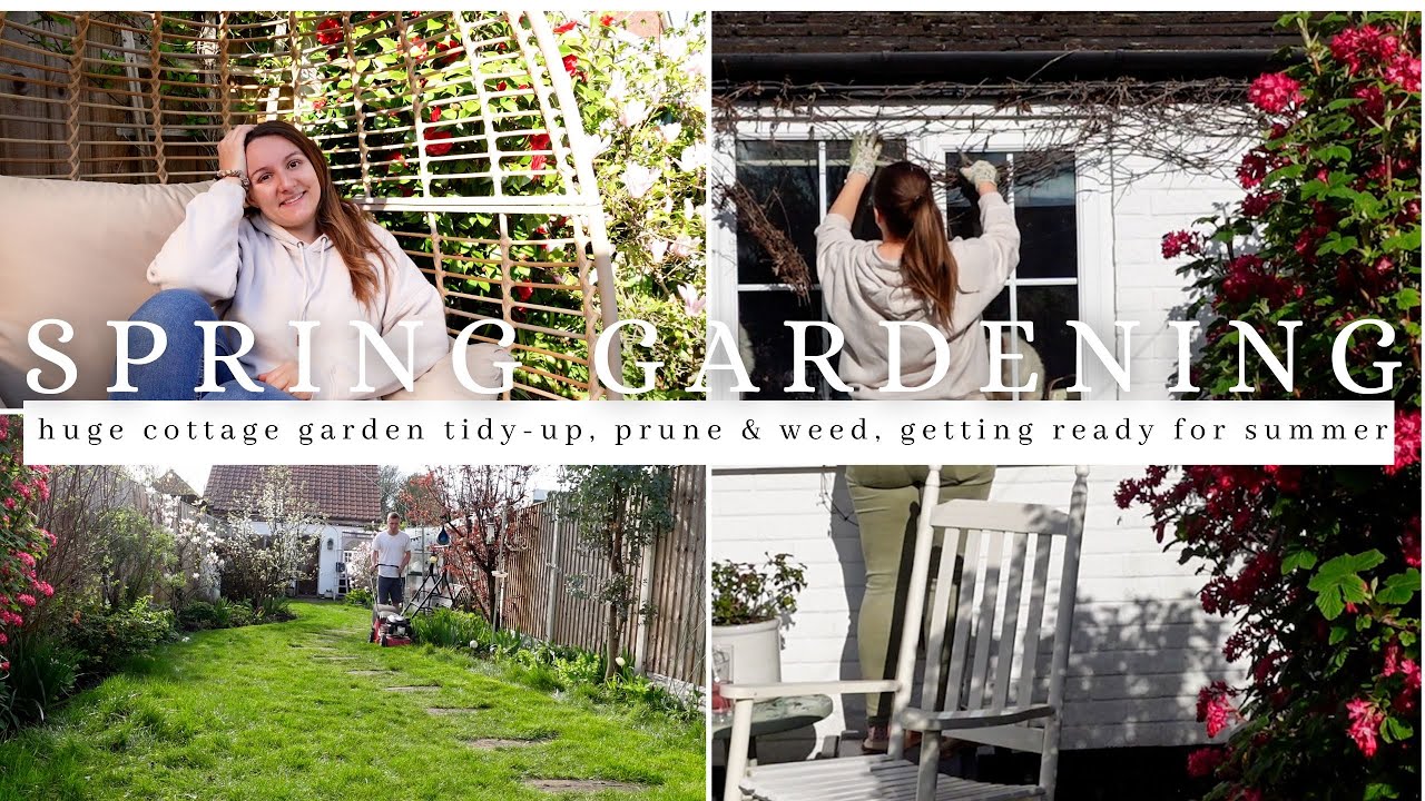 SPRING GARDENING | cottage garden tidy up, garden transformation, getting ready for summer