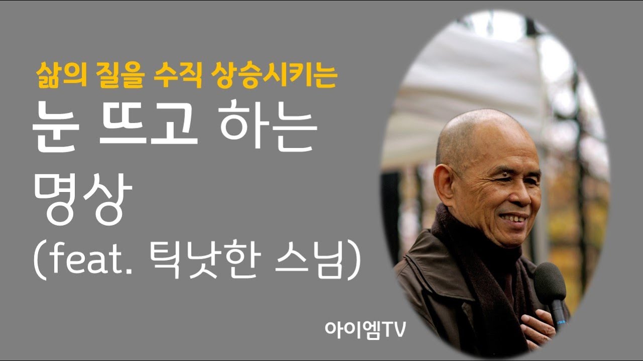 눈 뜨고 하는 명상 | 틱낫한스님 생활 속 명상 | 삶의 질을 수직 상승 시키는 명상