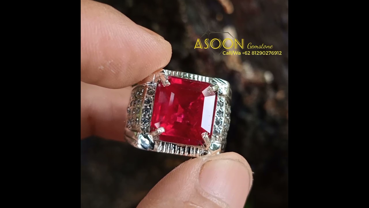 Natural Red Ruby - 9 CT Est - 10 x 10 x 7 Mm Est - H-C - Africa - Silver Handmade
