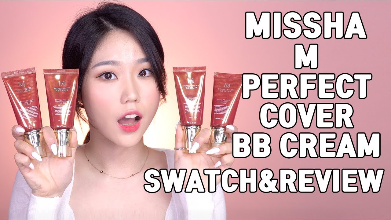 4 оттенка крема Missha M PERFECT COVER BB CREAM: СВОТЧИ и ОБЗОР!