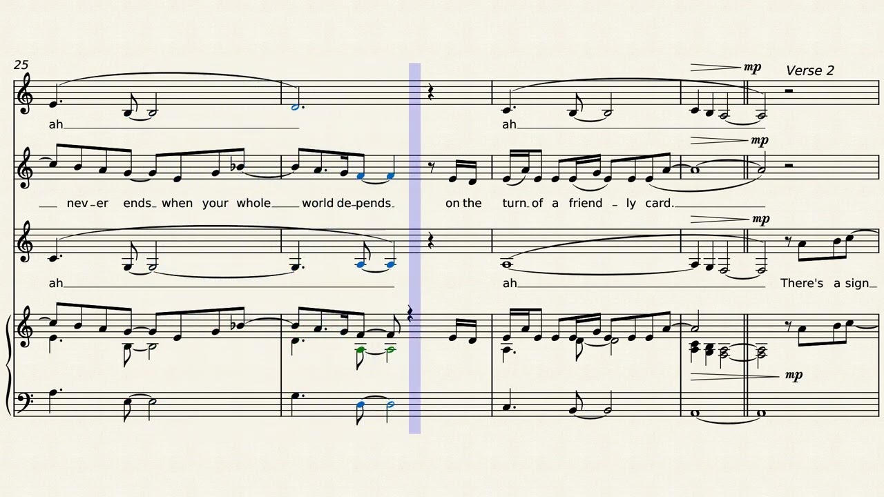The Turn of a Friendly Card – The Alan Parsons Project - arranged for SSA choir and piano