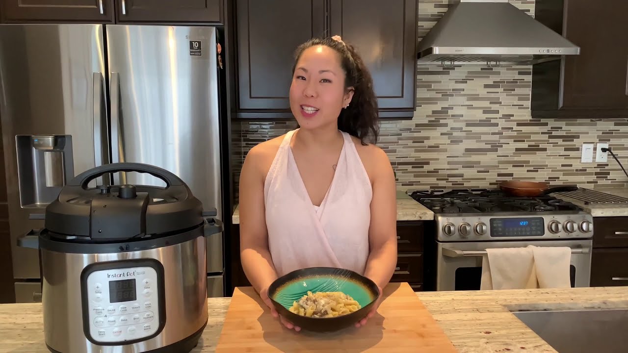 Dinner in 10 minutes, featuring Instant Pot Creamy Mushroom Pasta (gluten-free, vegetarian)