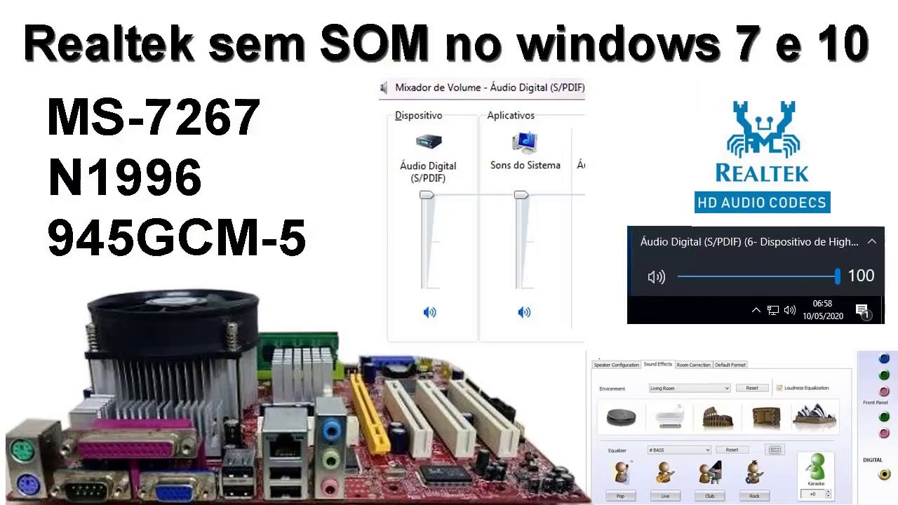 Como Instalar Driver de Som Positivo MS-7267 (Realtek sem Som)