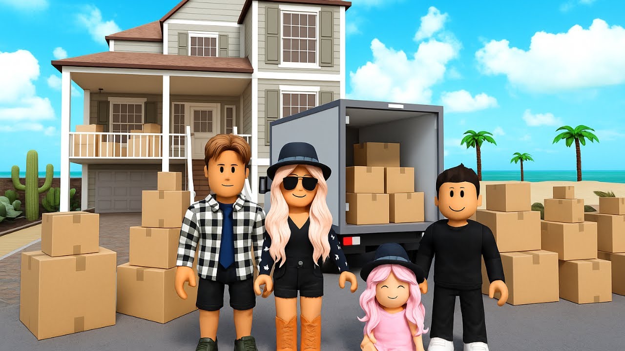 *NEW* Bloxburg Family Beach Mansion Moving Day Update Voice Roleplay