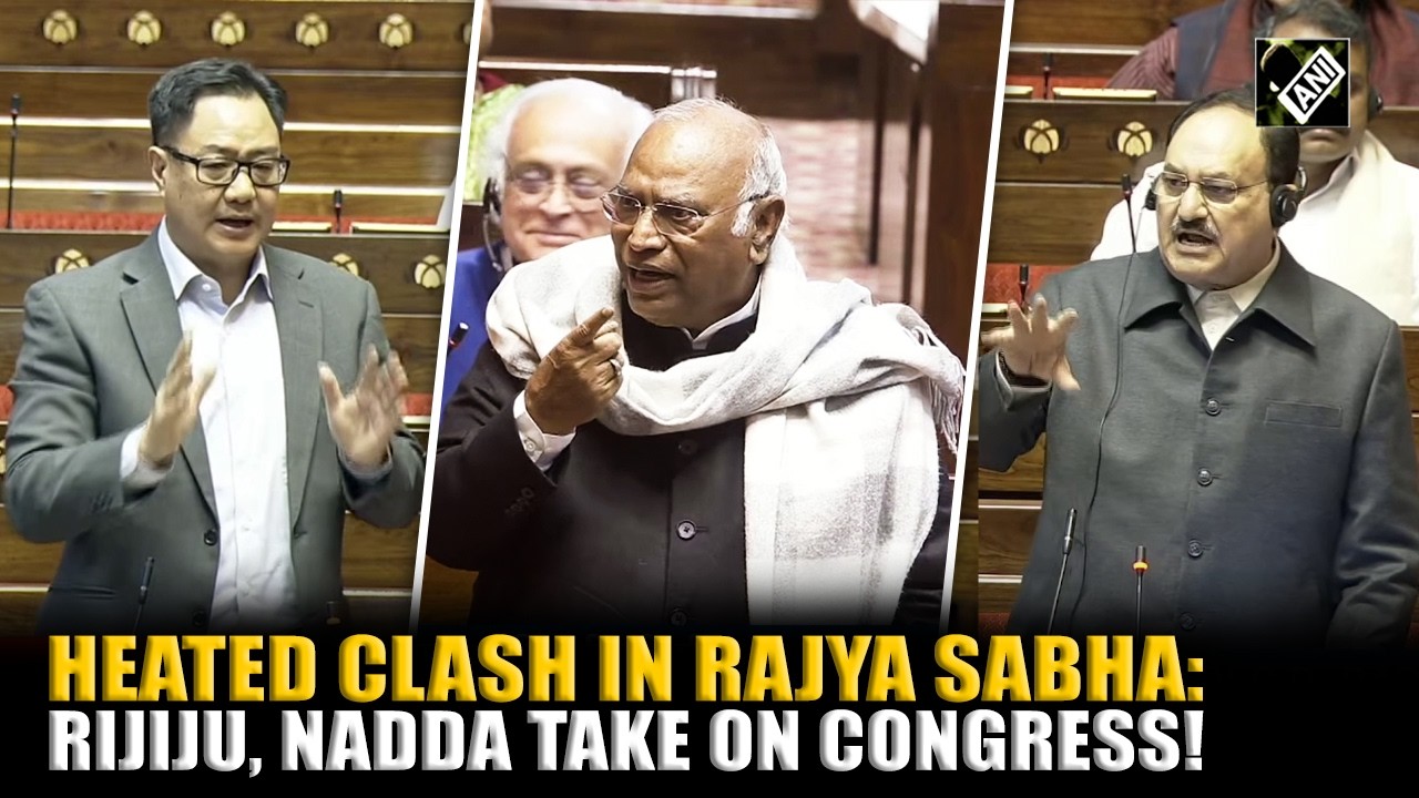 Must Watch: Rijiju & Nadda clash with Kharge, throw sharp jibe at Rahul in heated debate