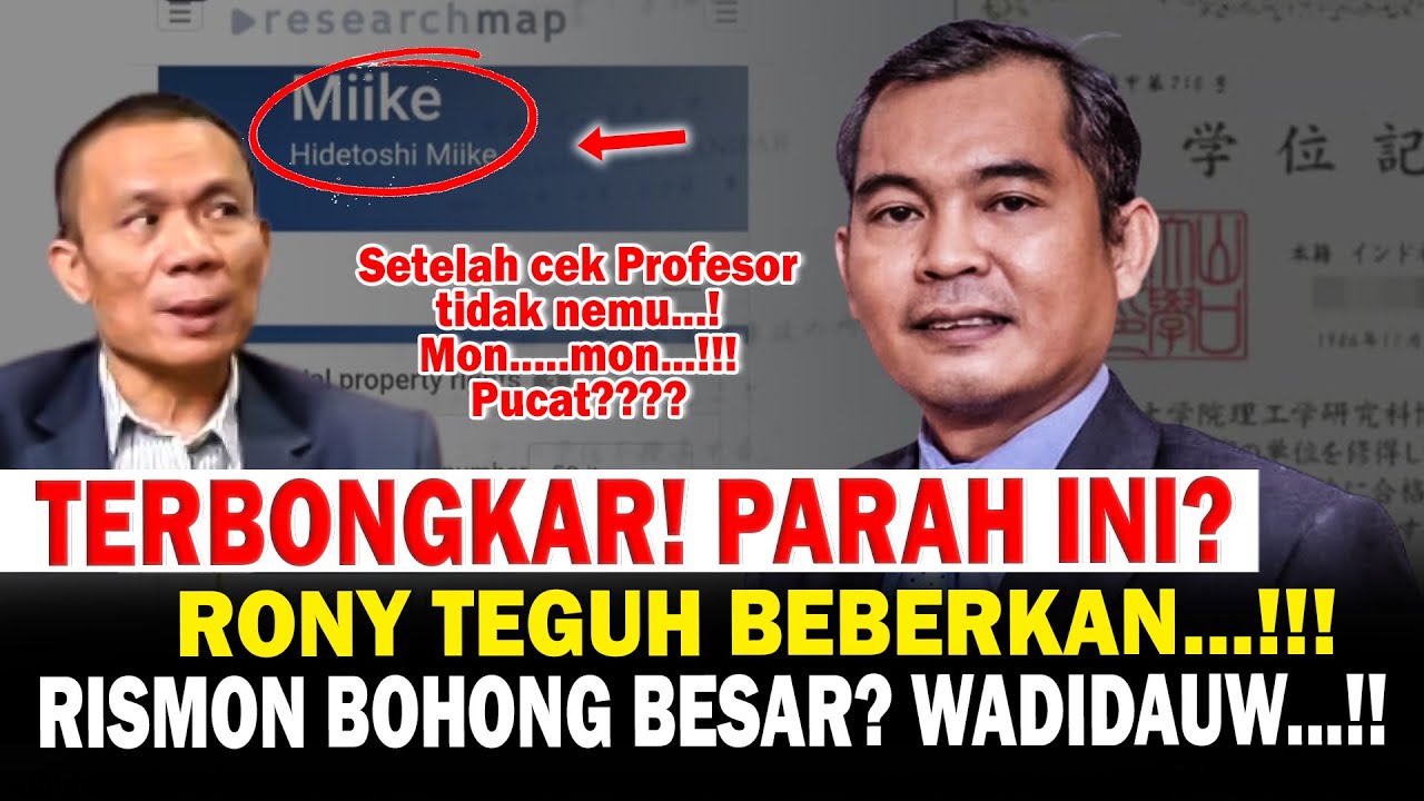 Terbongkar! Rony Teguh Beberkan Ternyata Rismon Bohong Punya Paten Syarat Lulus Doktor Yamaguchi?