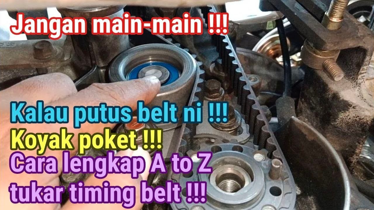 Cara tukar timing belt Proton Iswara,Oil seal,tensioner bearing,altenator belt,compressor belt.