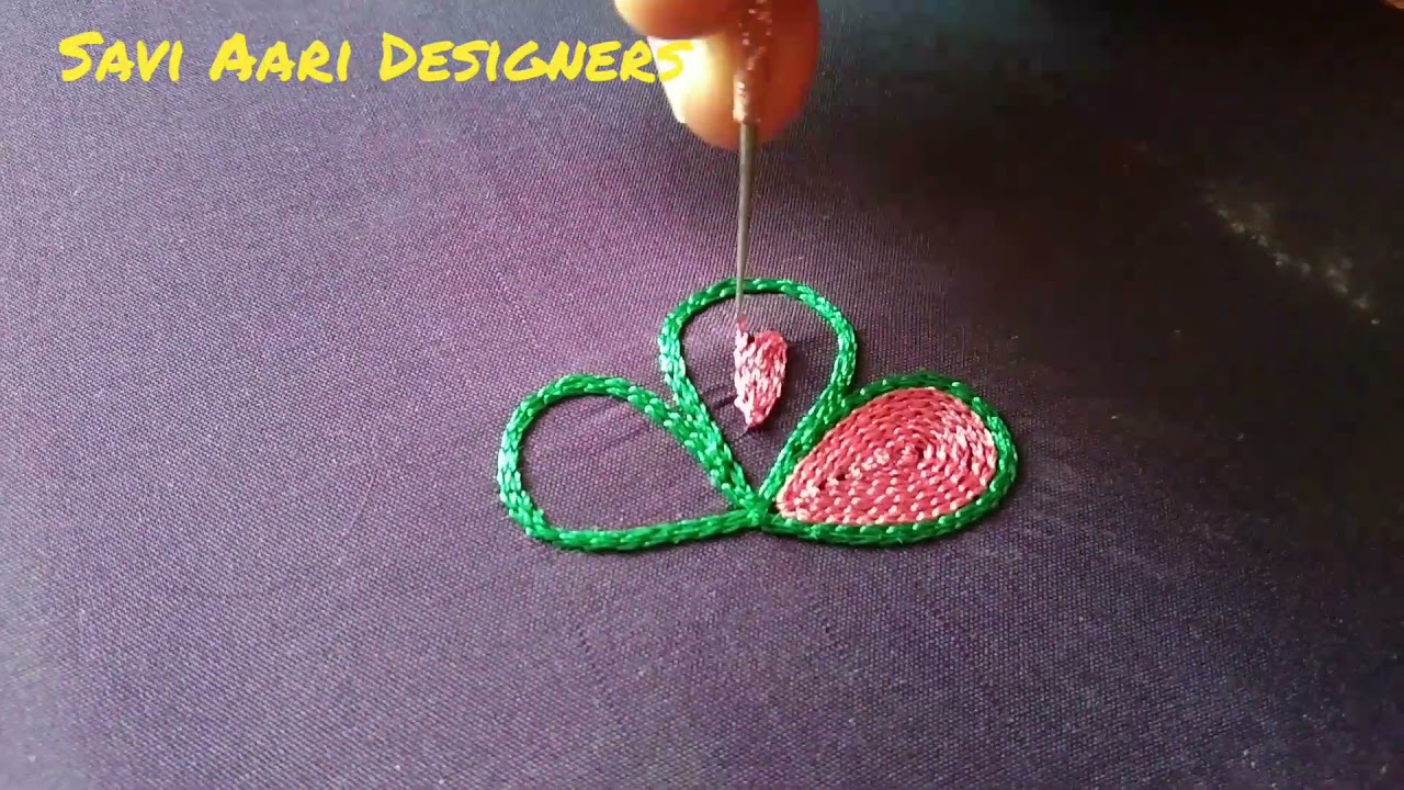Chain filling / thambour stitch in aari basic stitches (class 17) from Savi Aari Designers (73)