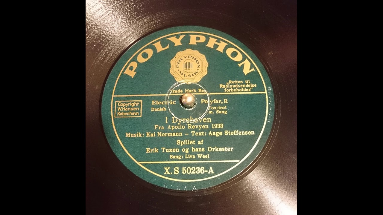 I Dyrehaven. Liva Weel med  Erik Tuxen og hans Orkester. Copenhagen 1933.
