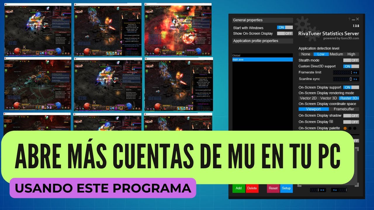 Cómo abrir MÁS cuentas de MU Online sin lagear tu PC ⚡ | Optimiza tu PC con Rivatuner