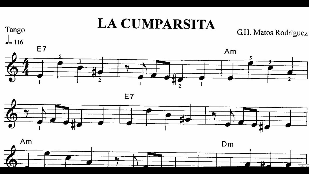 LA CUMPARSITA Tango Tonalidad de La menor Armónica