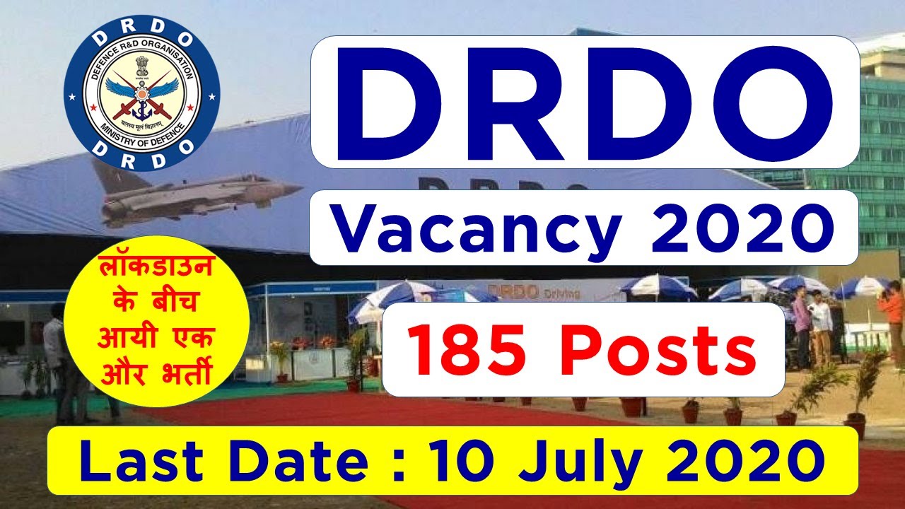 DRDO 185 Posts Recruitment 2020 | DRDO Vacancy 2020 | RAC Recruitment 2020 | DRDO RAC Vacancy 2020