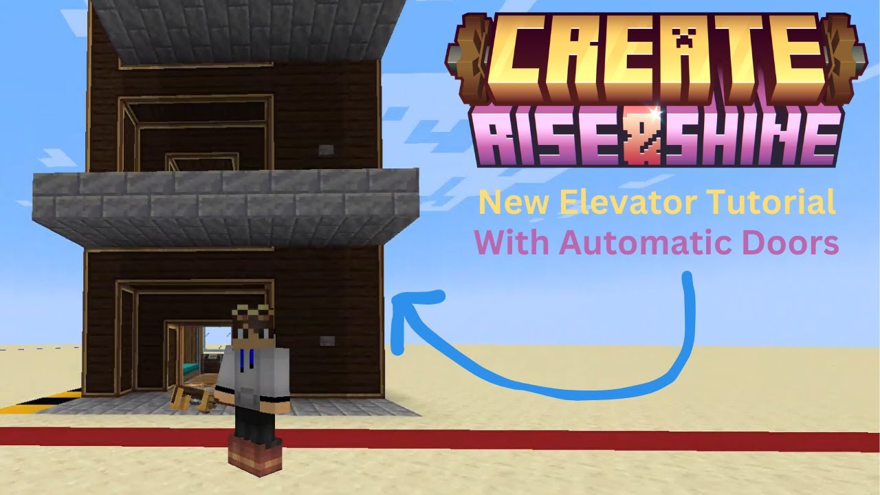New Elevator with automatic doors Tutorial | Create Mod | 0.5.1 Rise & Shine Update | #createmod