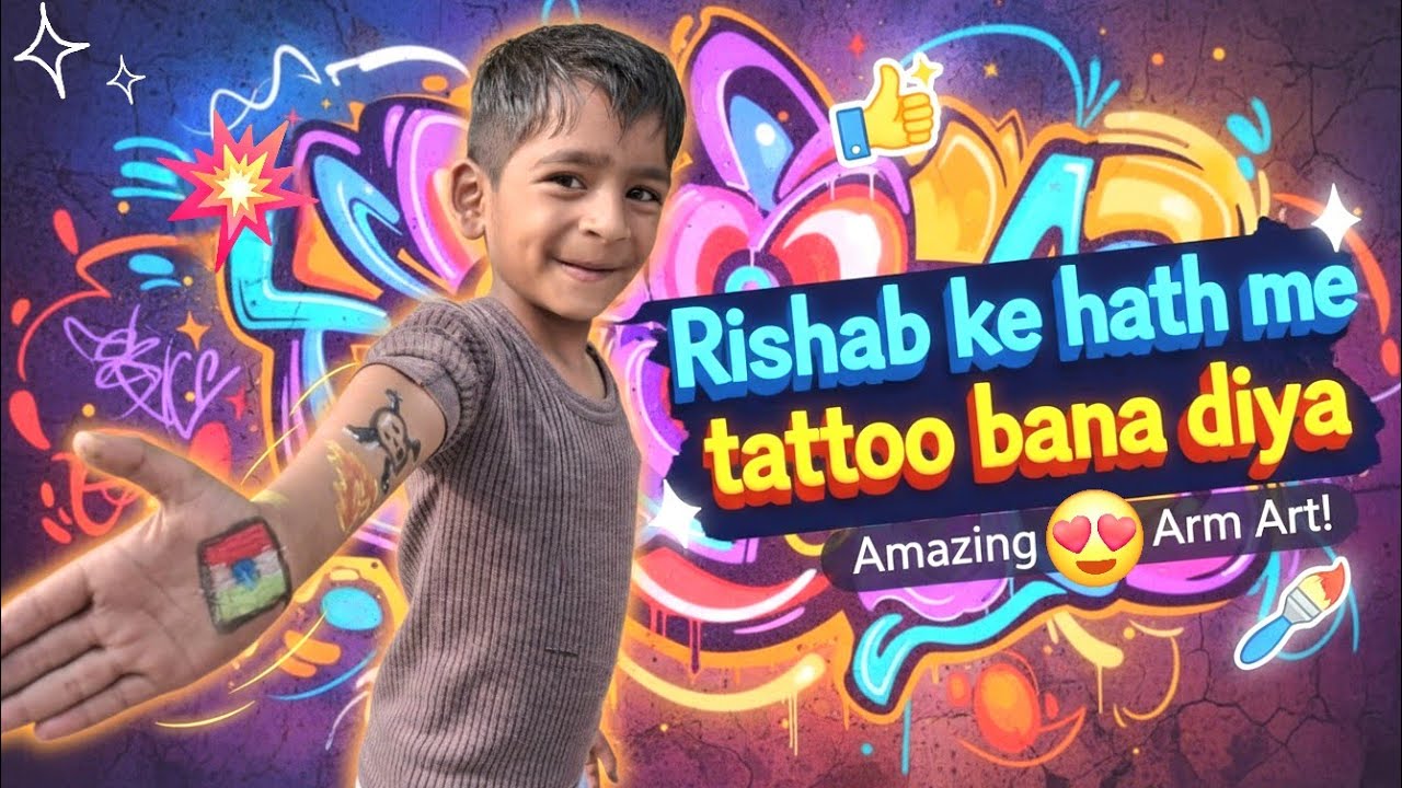 🔥Rishab Ke Hath Me Tattoo Bana Diya 🤩 | Amazing Arm Art 🎨 | Bhoomi Painted Her Craft House 🏠