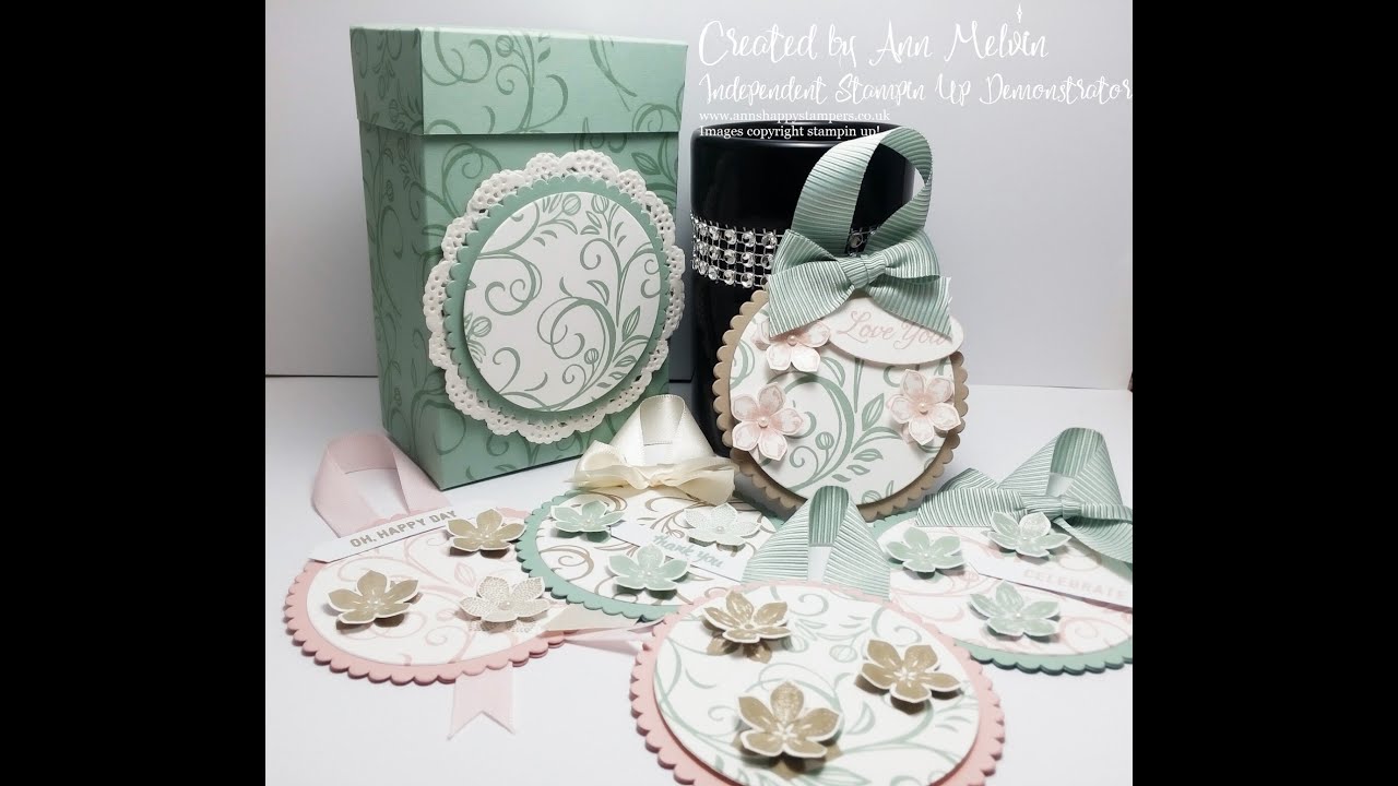 Stampin Up! Beautiful Circle gift Tags with matching box using Falling Flowers