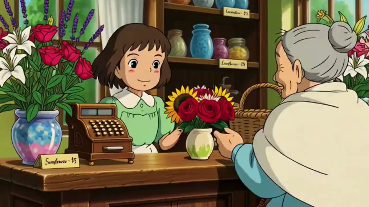 The Story of a  Flower Shop Girl | Spring, Hope & Peace – Ghibli Style Animation