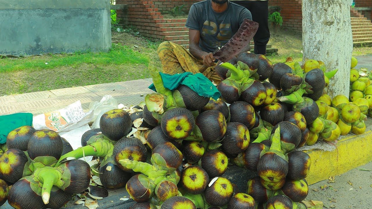 So Juicy & Tender! Amazing Palmyra Palm Fruit Cutting Skills - Bangladeshi Street Food