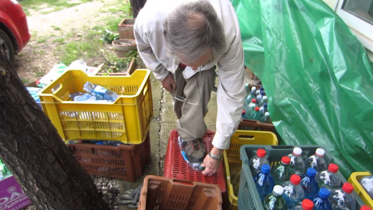 The simple low tech answer to disposing of plastic water bottles