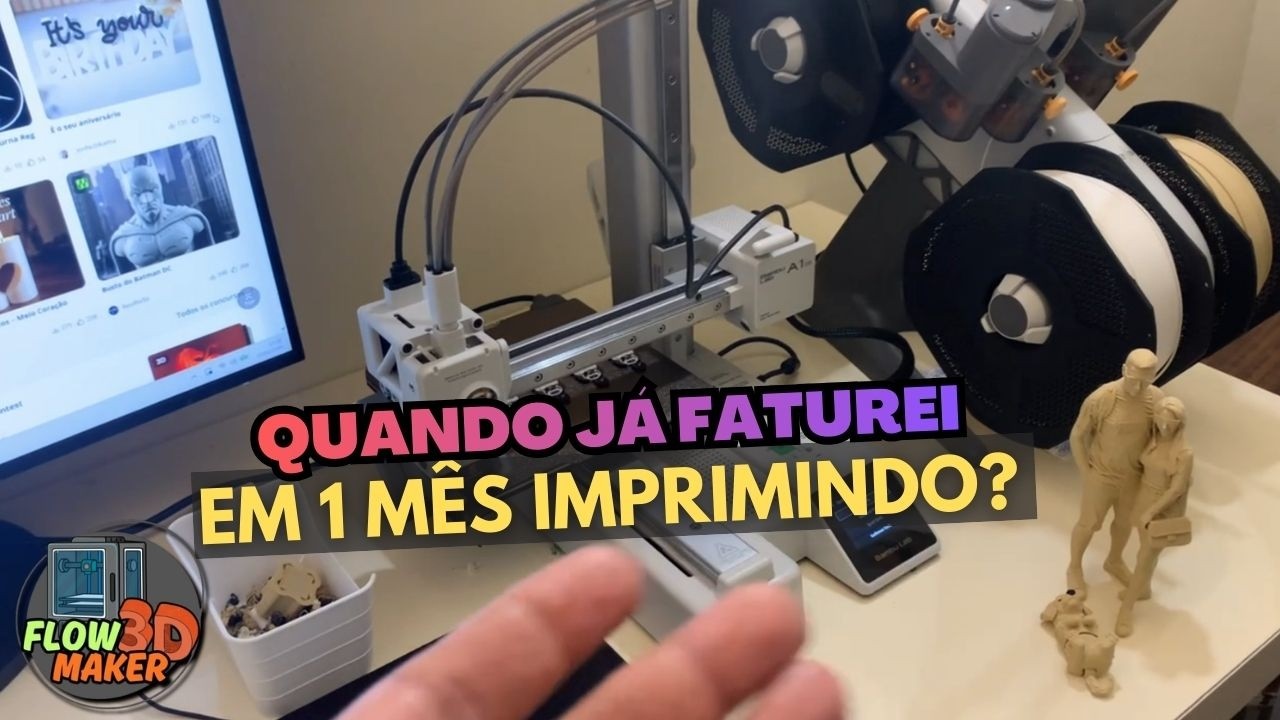 💸1 MÊS COM A IMPRESSORA BAMBU LAB A1 MINI QUANTO FATUREI ?