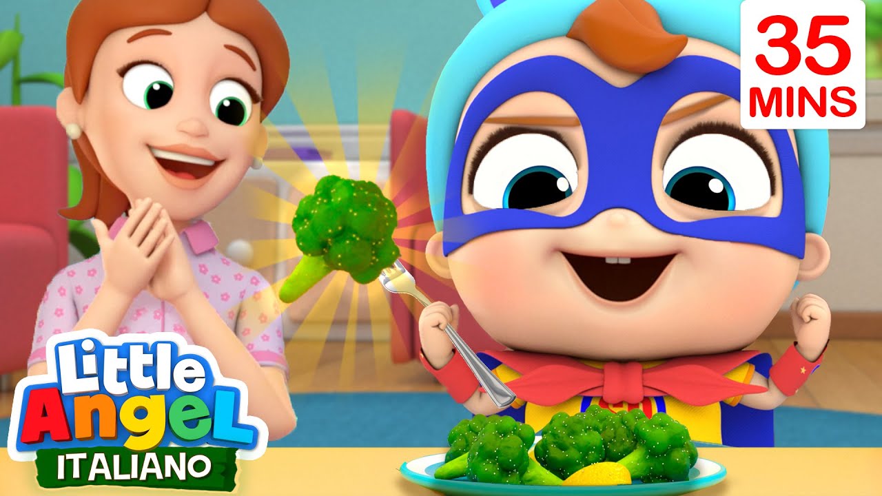 Gnam, Che Buono Mangiare le Verdure!🥦🦸🏻 Cartoni Animati con Gianni Piccino -Little Angel Italiano