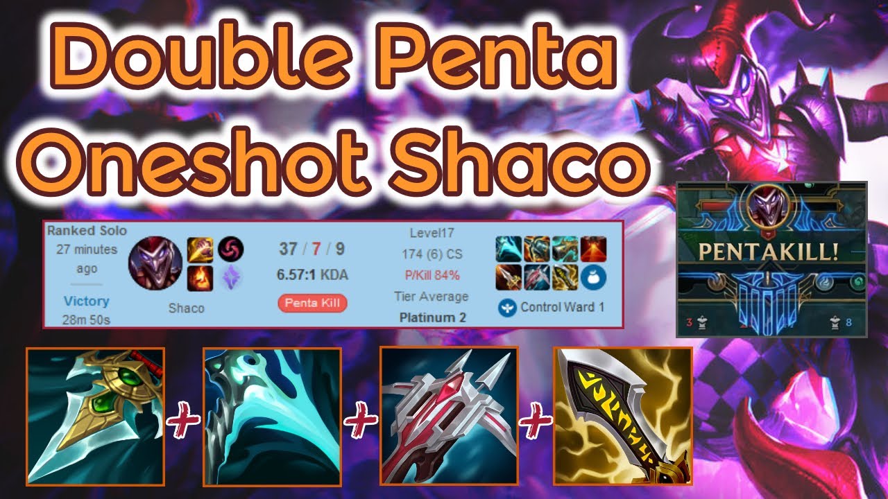 Double Penta 1 Auto=1 Kill Shaco Jungle Ranked - [League of Legends] Full Gameplay - Infernal Shaco