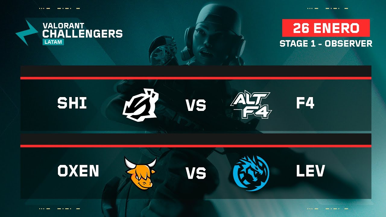 SHI vs F4 | OXEN vs LEV | VALORANT Challengers LATAM Sur | Stage 1 | Semana 1 Día 1 |  Fase Regular