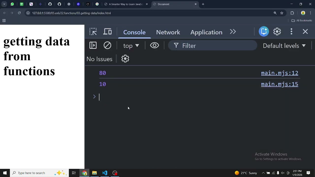 62. Return Statement | ES6 Arrow Functions | Switch Statements