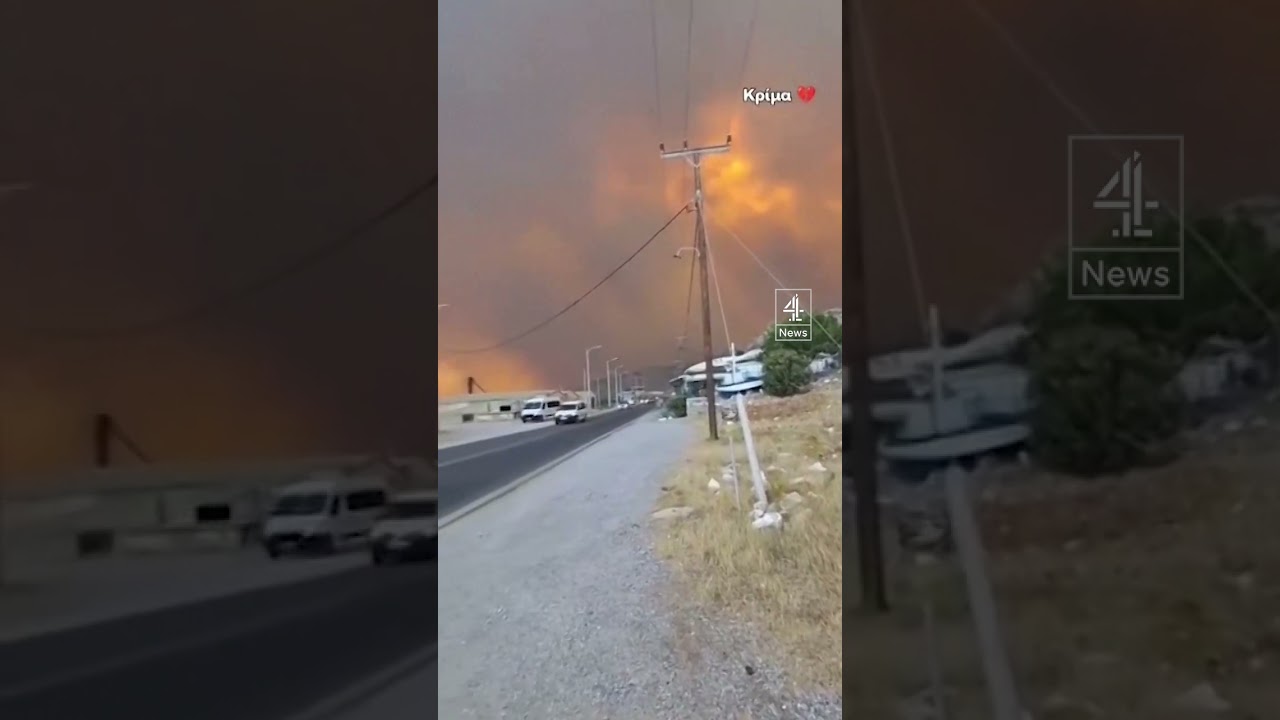 Thousands flee Greek island of Rhodes as wildfires spread