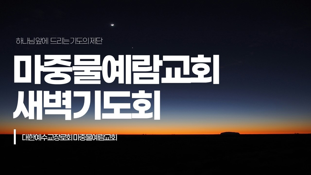 [마중물예람교회] 새벽기도회 | LIVE 2026년 2월 11일 김진철 목사