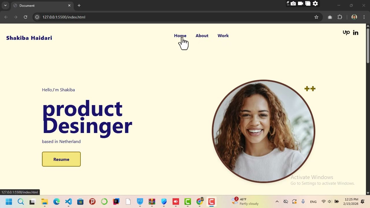 build a  portfolio with pure HTML, CSS and JavaScript