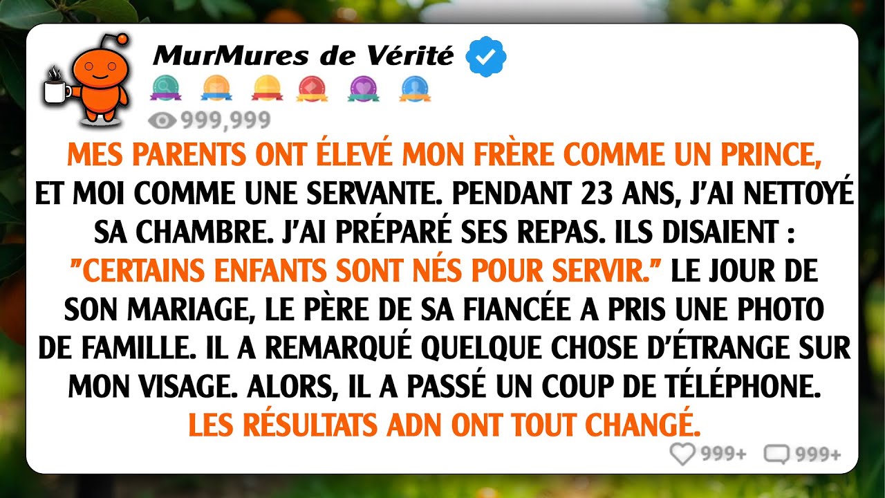 Mes parents m'ont élevé comme leur serviteur, jusqu'à ce que le père de la mariée voie mon visage