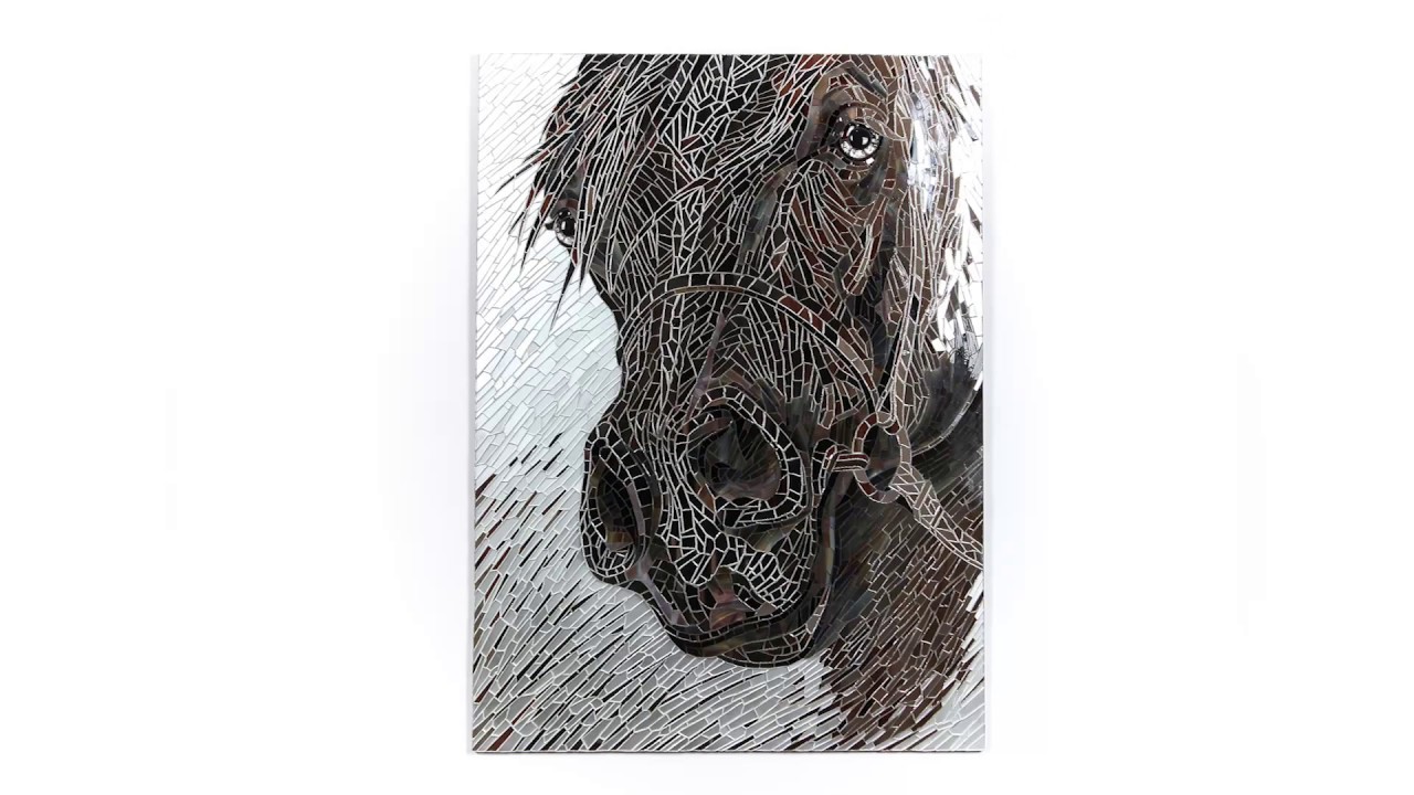 Horse Mirror Mosaic / Stained Glass Mosaic / Horse Art / Зеркальная мозаика лошадь