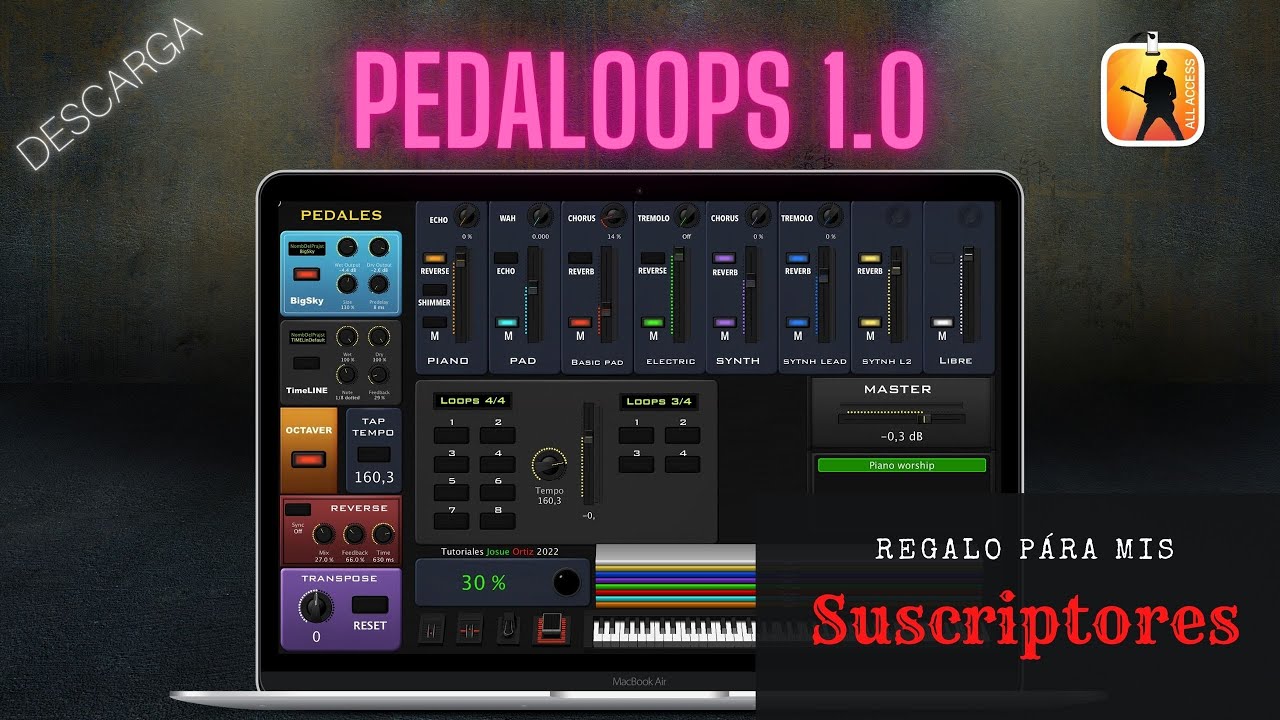 Pedaloops 1.0 Concierto Mainstage / Piano worship - loops - synth - pedales