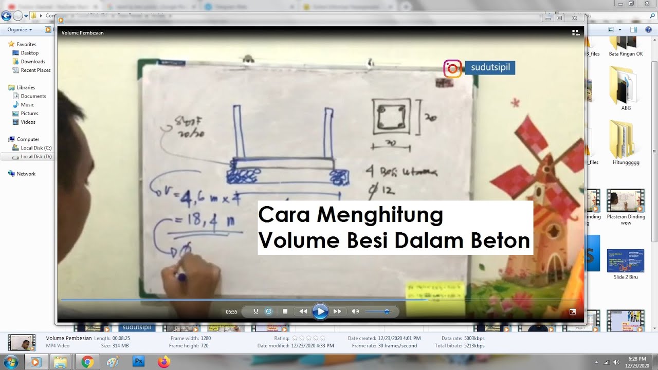 Menghitung Volume Besi Pada Beton Bertulang | Kilogram - Panjang || Cara Mudah