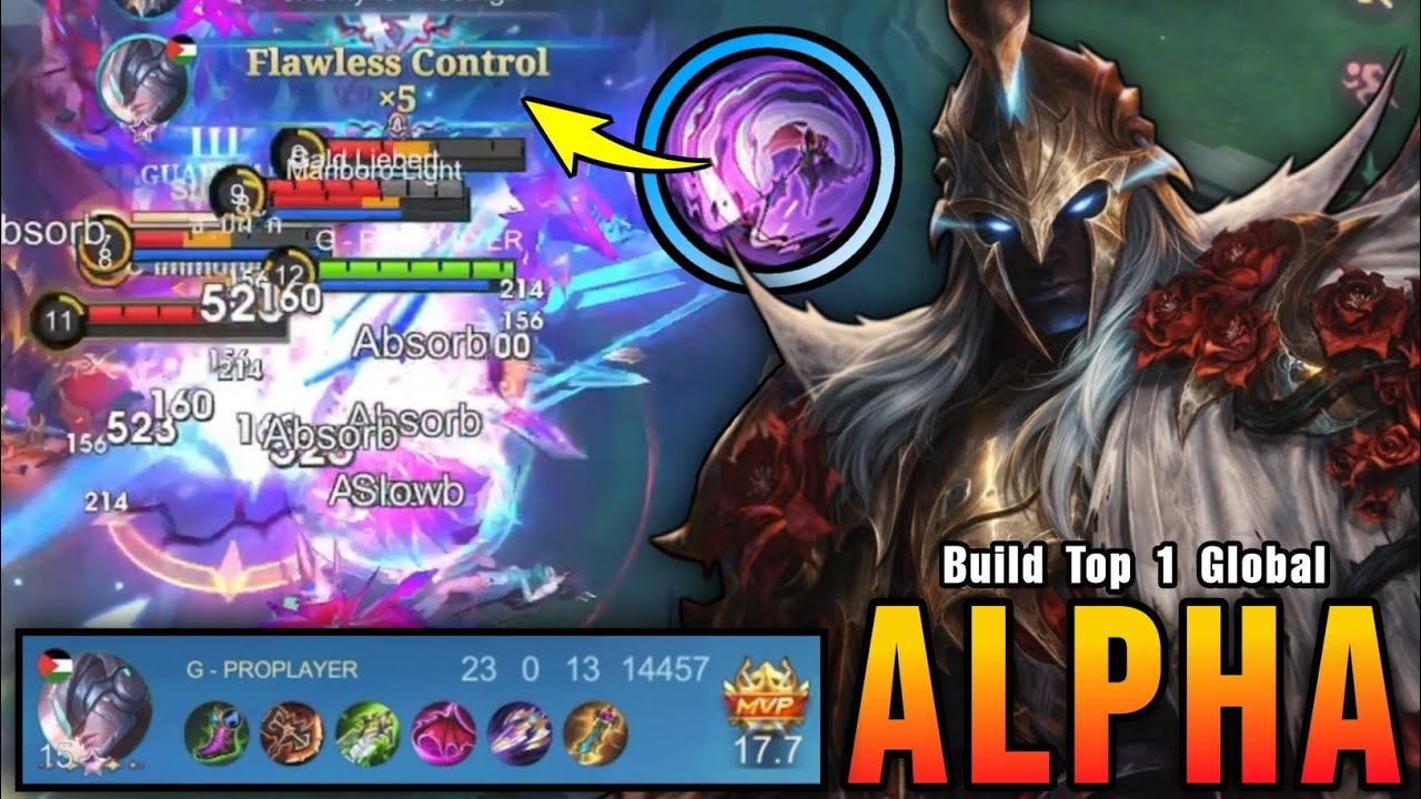 Flawless Control x5!! Alpha MVP 17.7 Points 100% UNSTOPPABLE!! - Build Top 1 Global Alpha ~ MLBB