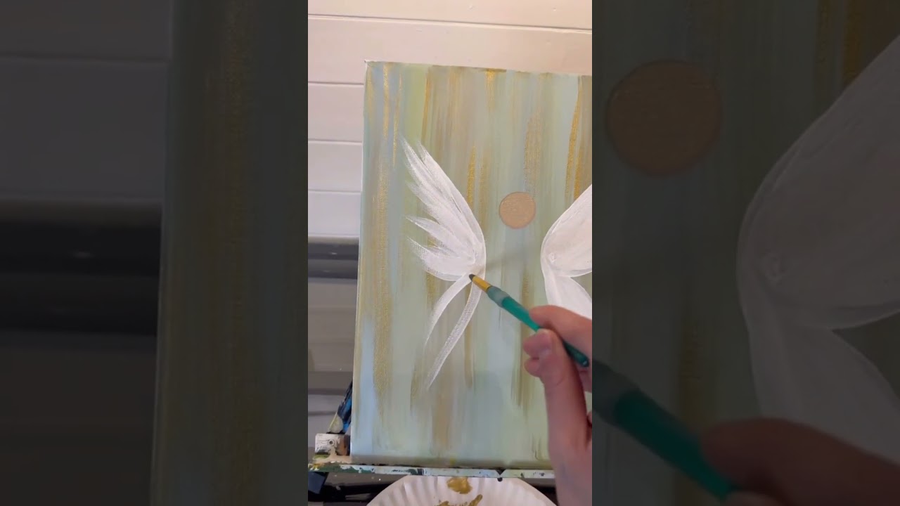 [клип] Как нарисовать простые крылья ангела ✨🎨 #ангел #дляначинающих #легкаяпокраска #урок