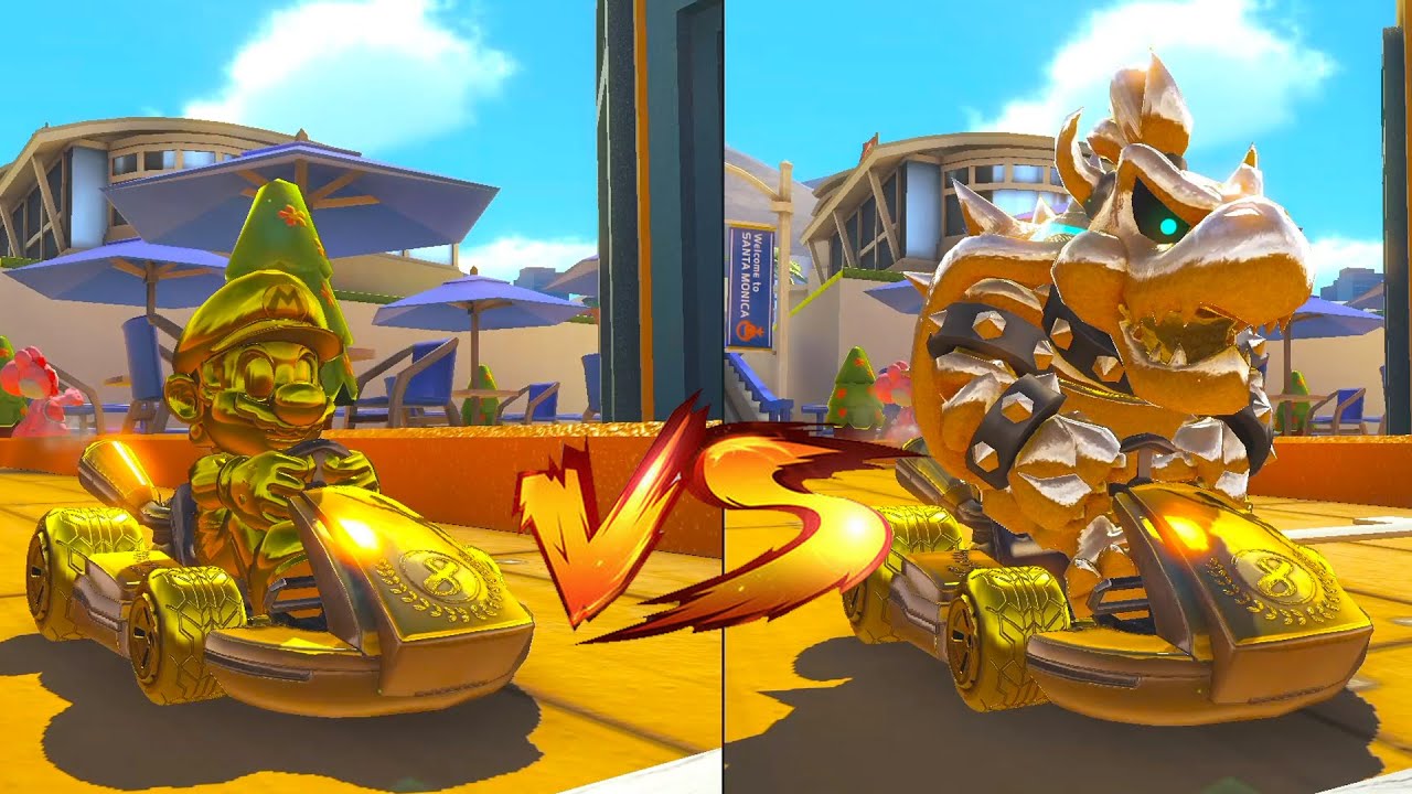 Mario Kart 8 Deluxe (2-Player): Epic 150CC Showdown - Mario Gold vs. Dry Bones Gold!