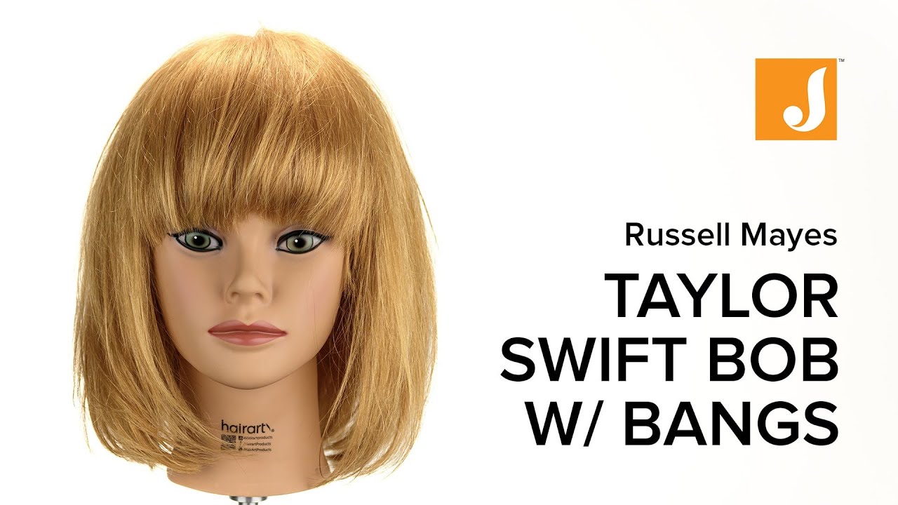 Taylor Swift Bob Haircut with Heavy Bangs Tutorial