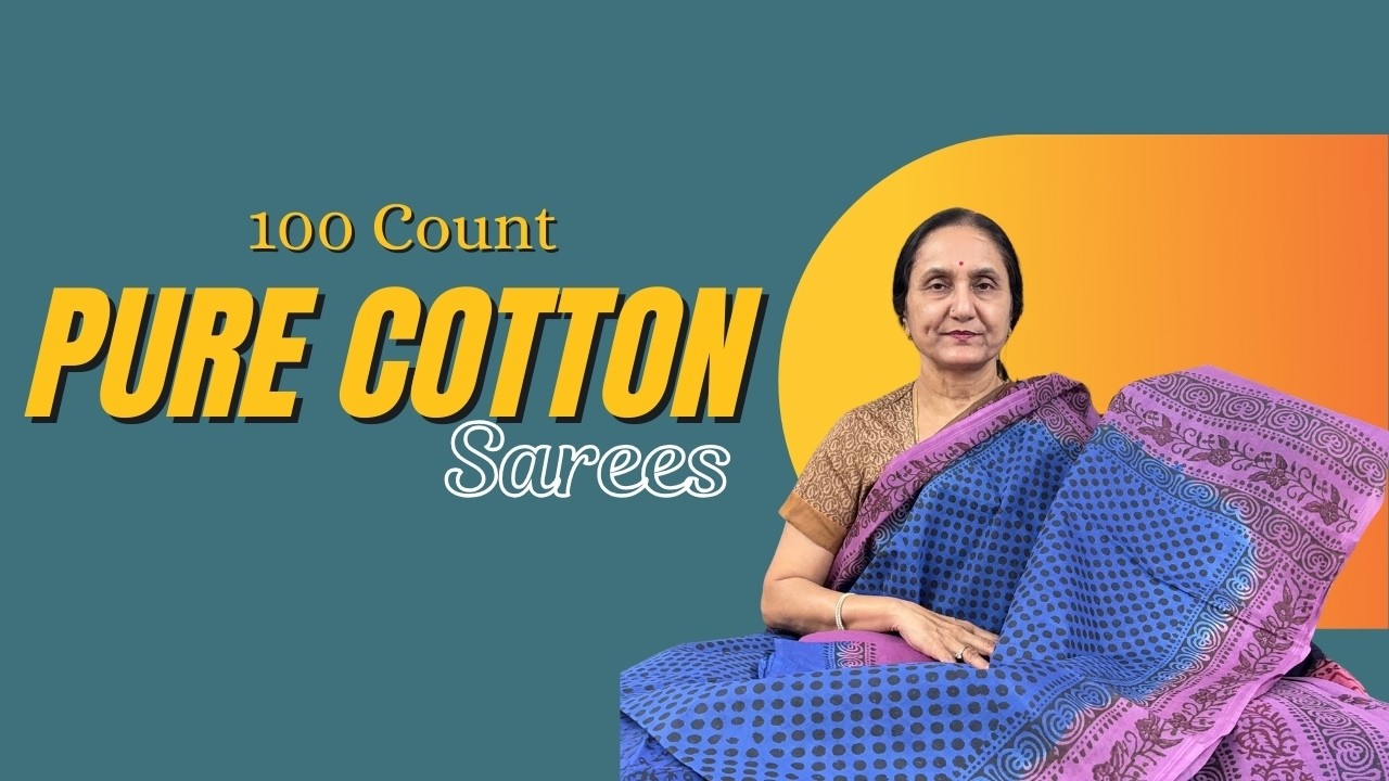 100 Count Pure Cotton Sarees by Anitha Reddy \\ Trends block prints \\