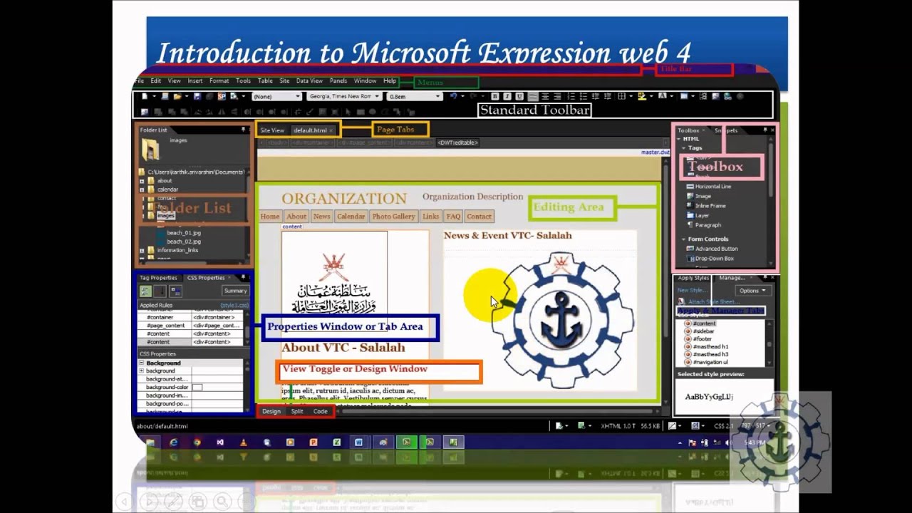 Introduction to Website, Webpage HTML and Expression Web 4.0 Environments